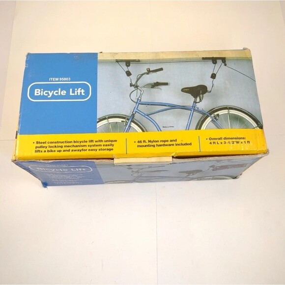 Bicycle Lift Ceiling Mounted Hoist Storage Garage Hanger Pulley Rack 95803 New - Picture 1 of 10
